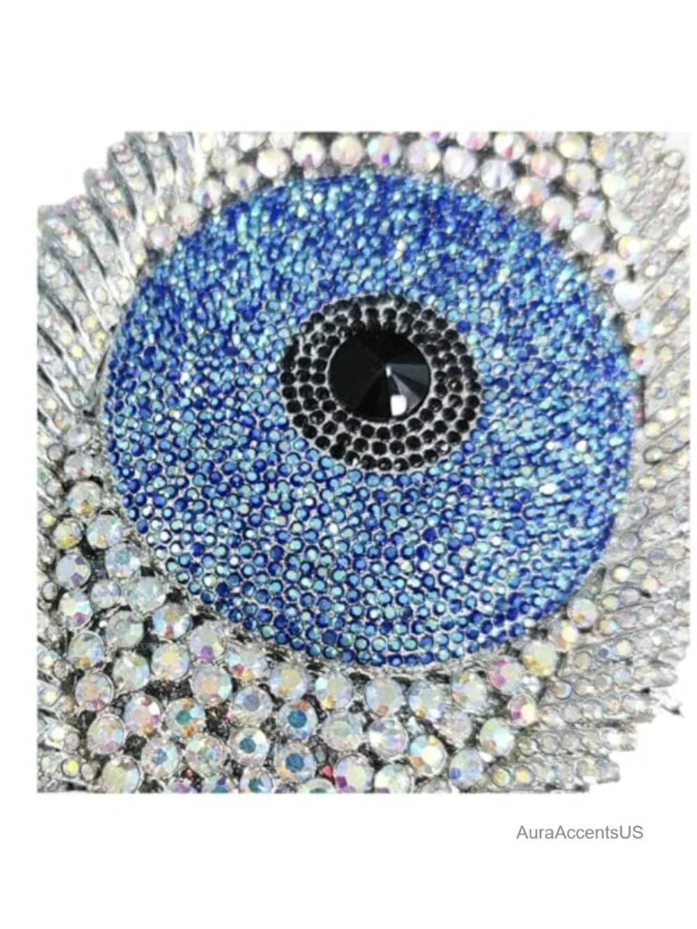 Evil Eye Crystal Clutch Purse with Glitter Rhinestone Handbag